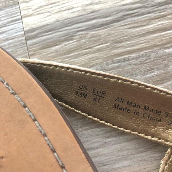 Sam Edelman Gigi Flat Gold Sandals Size 9.5 - Picture 7 of 8